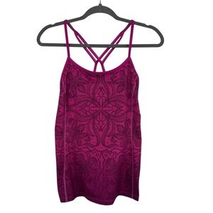Athleta Harmonious Cami Top Size Small Pink Floral Tank Workout Sleeveless